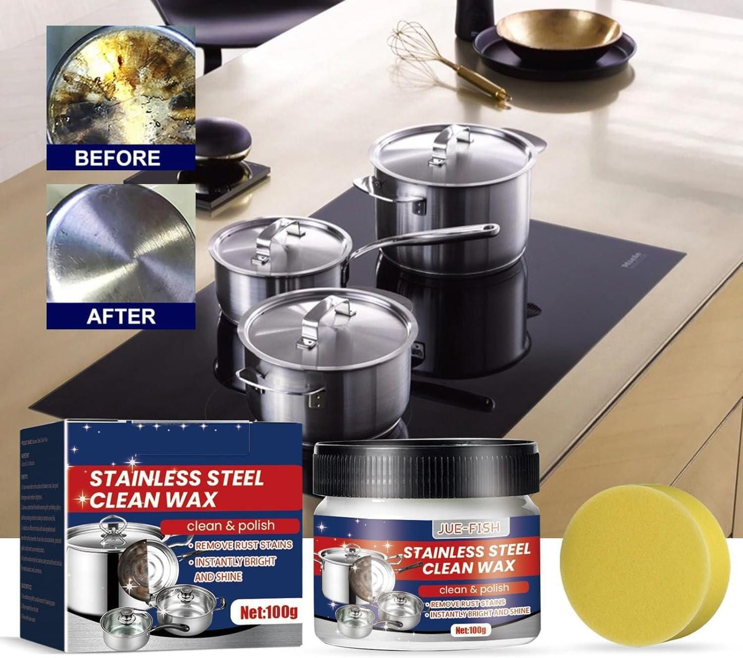 Stainless Steel Cleaning Wax- 100g | Home essentials